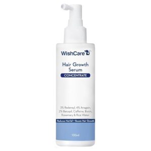 WishCare Hair Growth Serum Concentrate - 3% Redensyl, 4% Anagain, 2% Baicapil, Caffeine, Biotin, Plant Keratin & Rice Water - Hair Growth Serum For Men & Women, 30ml