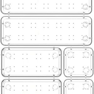 Golden Bird Unbrekable Desk Drawer Organizer Trays Various Size Bathroom Drawer Tray Dividers Plastic Vanity Organizers Storage Bins for Makeup Dresser Kitchen Office (Clear) (6 PCS)